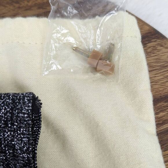 Badgley Mischka Viva Peep Toe Sock Bootie Heels Women’s Size 6.5 Black Silver - Picture 15 of 15